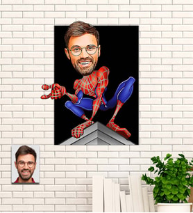 Kişiye Özel Spiderman Temalı Karikatür Ahşap Tablo