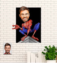 Kişiye Özel Spiderman Temalı Karikatür Ahşap Tablo