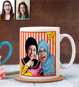 BK Gift Kişiye Özel Türbanlı Karikatür Beyaz Kupa Bardak 37b