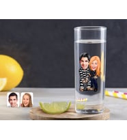 BK Gift Kişiye Özel Renkli Baskılı Sevgililer Karikatürlü Vodka Bardağı-7 (Beyaz)