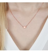 Roze Rengi Taşsız Kalp Tasarım Kolye