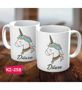 Kişiye Özel İsimli Unicorn Hediye Kupa Bardak