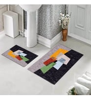 Banyo Halısı Ikili Klozet Takımı Kaymaz Tabanlı (60 xm x 100 cm + 40 cm x 60 cm) 