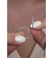 Bayan Gümüş Halka Küpe Menteşeli 18 mm wsk01