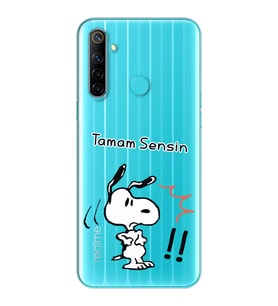 Snoopy Tasarımlı Süper Şeffaf Silikon Telefon Kılıfı Oppo Realmi 6i