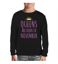 Burç - November Queens Siyah Çocuk Sweatshirt