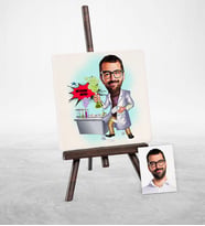 BK Gift Kişiye Özel Kimya Mühendisi Karikatür Şovaleli Doğal Taş  1