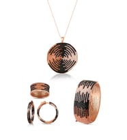 Gümüş Zirkon Taşlı Özel Tasarım Günlük Abiye Tasarım Set (Rose)