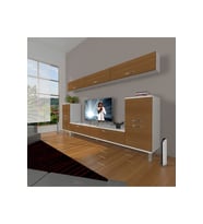 Decoraktiv Eko 9 Slm Std Krom Ayaklı Tv Ünitesi Tv Sehpası (Beyaz - Ceviz)