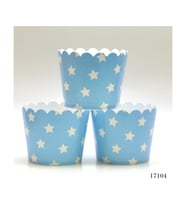 Lora Davet Cupcake Kabı Yıldız  (12 Adet) Mavi - 17104