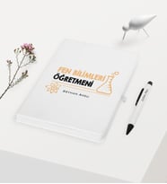 BK Gift Kişiye Özel Fen Bilimleri Öğretmeni Temalı Beyaz Defter Kalem Hediye Seti - 4