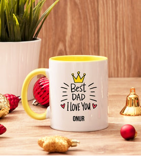 Best Dad Babaya Hediye Sarı Kupa Bardak