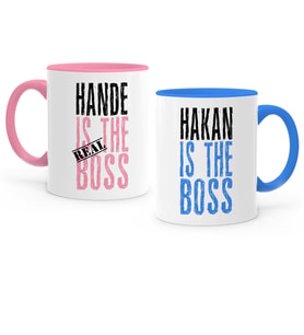 BK Gift Kişiye Özel İkili Pembe  Mavi Sevgili Kupa Bardak Seti  2