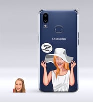 BK Gift Kişiye Özel Bayan Kolay Yetişmiyor Karikatürlü Samsung Galaxy A10s İnce Şeffaf Silikon Telefon Kapağı-6 (Beyaz)
