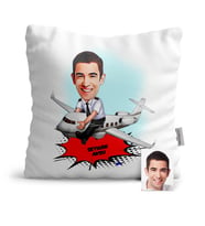 BK Gift Kişiye Özel Kaptan Pilot Karikatür  Yastık  1