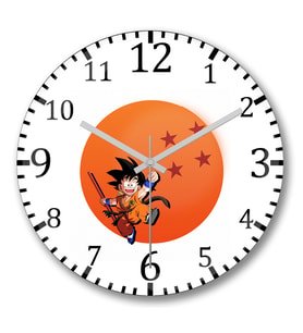 Goku Pequeno Duvar Saati Bombeli Gercek Cam