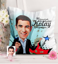 BK Gift Kişiye Özel Bay Bankacı Karikatürlü  Yastık  2