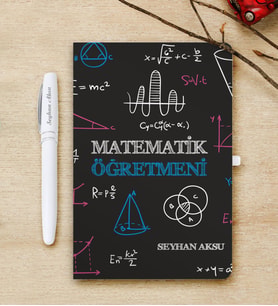 BK Gift Kişiye Özel Matematik Öğretmeni Beyaz Defter ve Kalem Hediye Seti-11