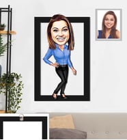 Kişiye Özel İş Kadını Karikatürlü 3D Ahşap Tablo 30x47 Bayan-20