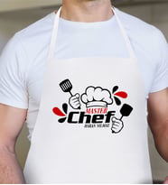 BK Gift Kişiye Özel Chef Erkek Beyaz Mutfak Önlüğü  2