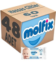 Molfix Islak Havlu Mendil İzotonik Hassas Ciltler 48 Li Set 60 Yaprak Plastik Kapaklı
