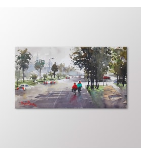 Arty Tablo Suluboya Cadde Tablo (Karışık)