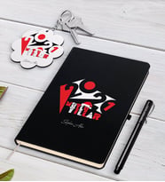 BK Gift Kişiye Özel 2024 Mutlu Yıllar Siyah Defter Kalem ve Anahtarlık Hediye Seti-13 (Model 1)