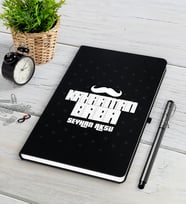 BK Gift Kişiye Özel Kahraman Baba Siyah Defter Kalem Seti