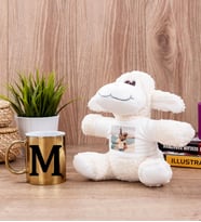 Baş Harfli Gold Kupa Bardak ve Peluş Koyun
