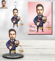 Kişiye Özel Avukat Karikatürlü 3 lü Hediye Seti Bay-3