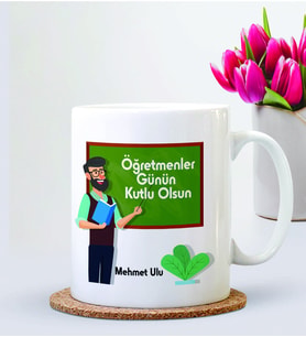 BK Gift Kişiye Özel Öğretmenler Günü 10 Temalı  Beyaz Kupa Bardak