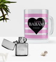 BK Gift Kişiye Özel Canım Babam Cam Kupa Bardak Benzinli Çakmak Seti-1 (Model 1)
