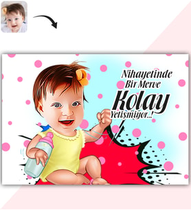 BK Gift Kişiye Özel Kız Bebek Karikatür Baskılı Yaş Pasta İçin Yenilebilir Şekerli Kağıt  1(Sadece Kağıt)