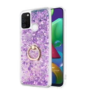 Microsonic Samsung Galaxy M21 Kılıf Glitter Liquid Holder Mor