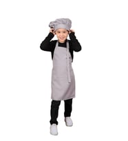 Mutfak Önlüğü Şapkalı(Çocuklar İçin) Gri