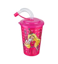 Barbie Kapaklı Pipetli Bardak 400 Ml.