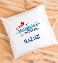 Mesajlı Su Ürünleri Mühendisi Tasarımlı Kişiye Özel Hediye Su Ürünleri Mühendisi Yastık