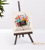 BK Gift Kişiye Özel Dünyanın En iyi Öğretmeni Şovaleli Doğal Taş-16 (Beyaz)