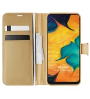 Microsonic Samsung Galaxy A30 Kılıf Delux Leather Wallet Gold