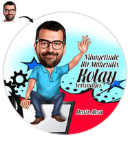 BK Gift Kişiye Özel Bay Bilgisayar Mühendisi Karikatür Baskılı Yaş Pasta İçin Yenilebilir Şekerli Kağıt  1(Sadece Kağıt)