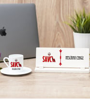 Savcı Türk Kahvesi Fincanı Ve Masa İsimliği Hediye Seti