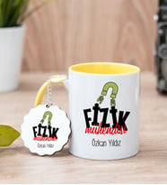 Fizik Mühendisi Sarı Kupa Bardak Ve Anahtarlık Set