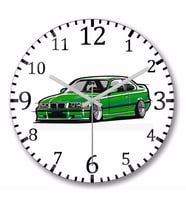 Bmw  Stanced  Out E36 Duvar Saati Bombeli Gercek Cam