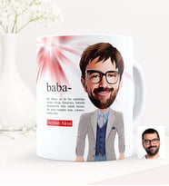 BK Gift Kişiye Özel Baba Karikatürlü Beyaz Kupa Bardak