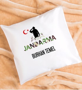 Jandarma Tasarımlı Kişiye Özel Hediye Jandarma Yastık