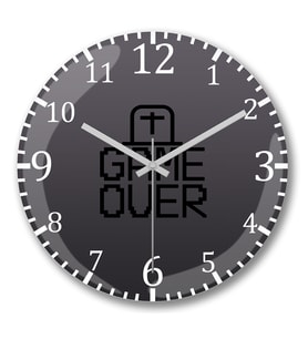 Blusa Game Over Duvar Saati Bombeli Gercek Cam