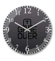 Blusa Game Over Duvar Saati Bombeli Gercek Cam