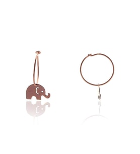 Fil Modeli Rose GÜmüş Küpe SGTL5684