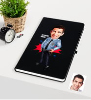 BK Gift Kişiye Özel Bay Polis Karikatürlü Siyah Defter - 1