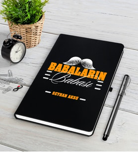 BK Gift Kişiye Özel Babaların Babası Siyah Defter Kalem Seti-2